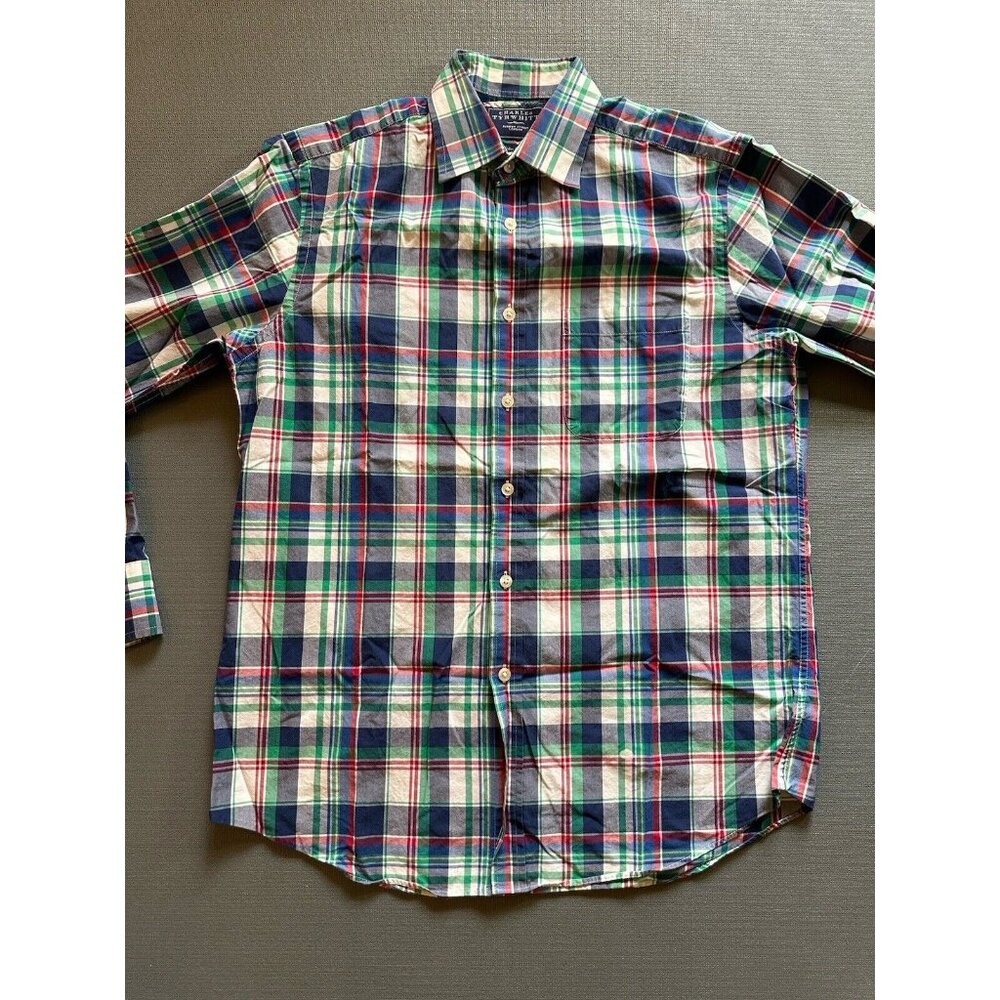 Charles Tyrwhitt Weekend Slim Fit Poplin Weave shirt Blue Plaid Med READ notes